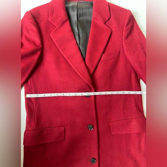 Women's Slim Red Wool-Cashmere Coat - Paul Smith | US 4 Small | Made in Italy - Picture 10 of 15